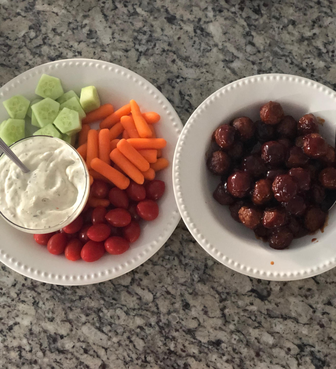 Finger foods such as vegetables and dip are usually found each year on family tables for the Super Bowl.