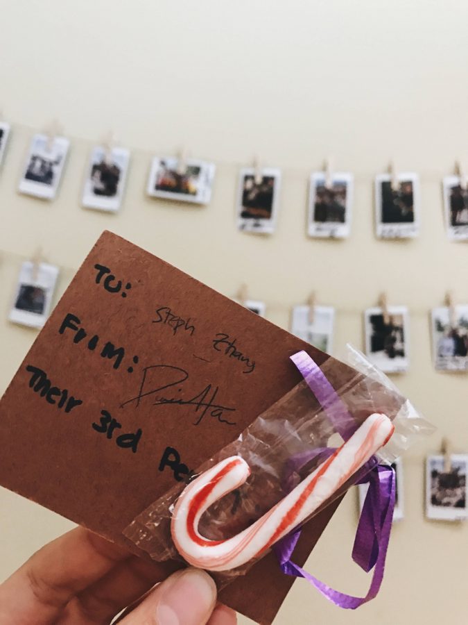 Students received candy canes attached to a small note from their friends throughout the fundraiser.