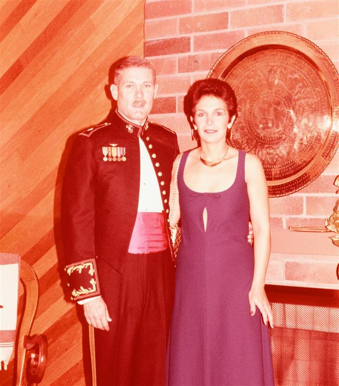 Donaghy and his wife, Jo Ann, smile for the camera at the Marine Corps Ball.