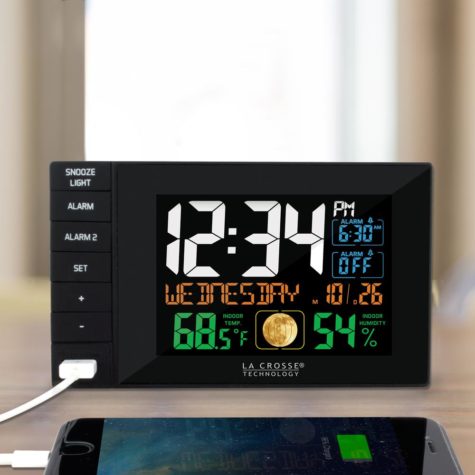  Desktop Dual USB Charging Station with Dual Alarms by La Crosse Technology. 