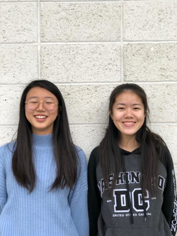 As the season ended Jan. 22, sophomores Jenny Guo and Chloe Ma smile proudly at their accomplishments this season. 