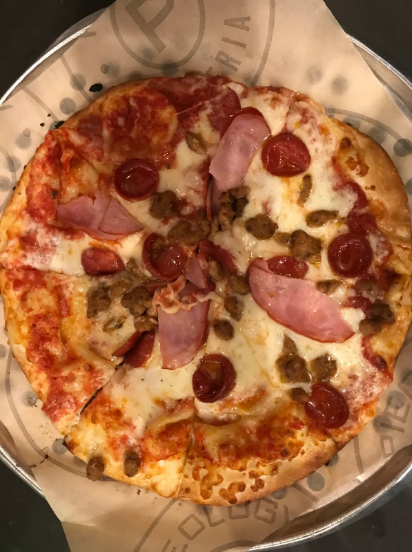 A perfect pizza made for you courtesy of your local pieology. 