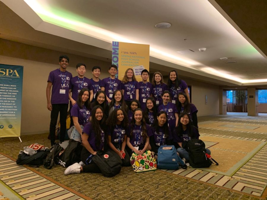 Eighteen Portola Pilot and Yearbook students attended the National Scholastic Press Association convention in Anaheim along with advisers Brianna Rapp and Crystal Le.