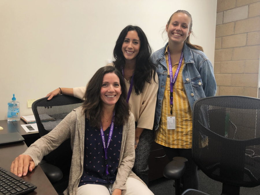 From left to right, counseling interns Jamie Murphy, Diana Gutierezz, and Chloe Pines help orient and support students throughout the tumultuous times of high school. 