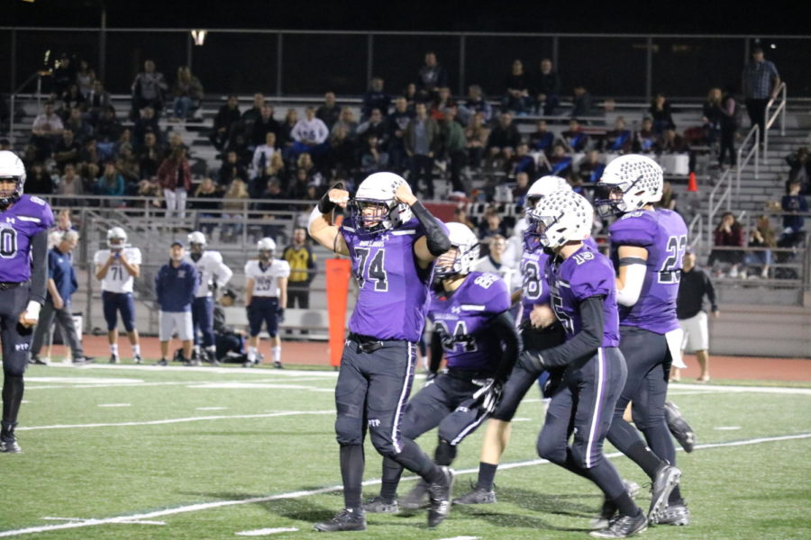 Valerin celebrates alongside his teammates after a big defensive play. The Bulldogs defense was able to contain Capistrano Valley Christian to just 19 points and hopes to continue this dominant play throughout the CIF run to help propel the team’s dynamic offense to victory.
