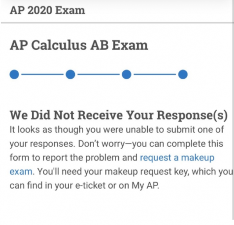 Thousands of students taking AP tests were greeted with this notice after taking their test.