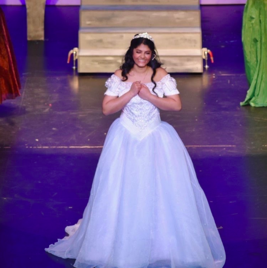 Junior Raksha Rajeshmohan played the lead role in the spring “Cinderella” musical. By watching and writing about other local theater productions, she was able to utilize her unique perspective to improve her performance on stage. 