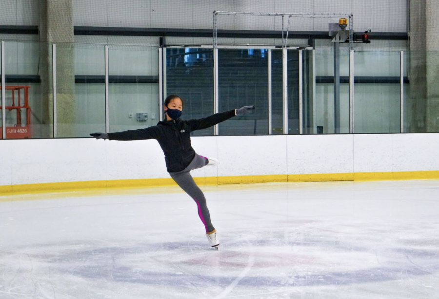 Every Saturday mornings, sophomore and figure skater Katherine Chang practices at the Great Park ice rink in Orange County. Chang has been skating since she was 5 years old.