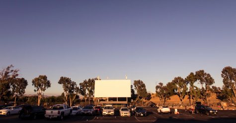 A drive-in movie theater is held in Primm, Nevada in June. Americans have been flocking to drive-ins ever since the pandemic cast doubt on indoor movie theaters.