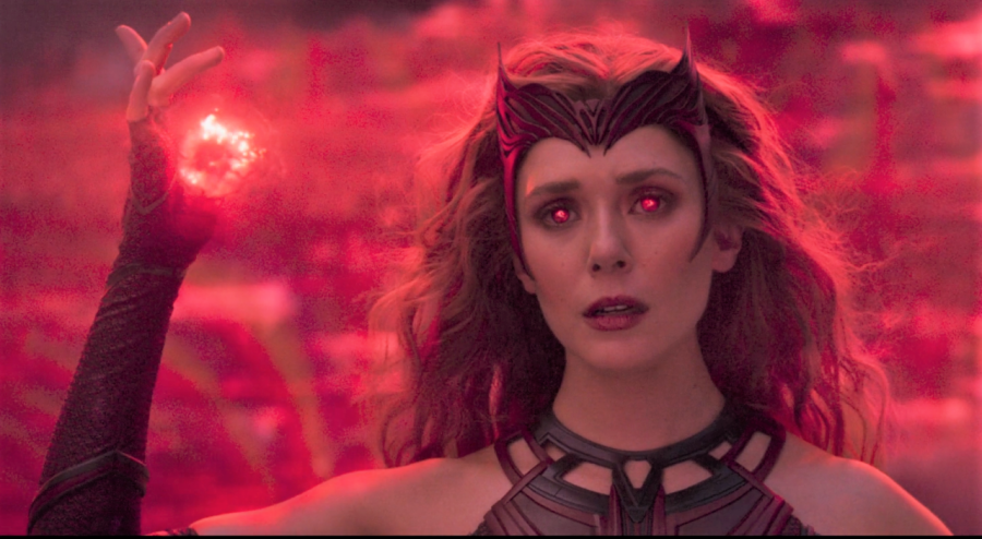 In the climax of the fight scene in the final episode, fans watched as Wanda Maximoff sheds her sweatpants and track jacket for her Scarlet Witch costume, complete with a headdress that pays homage to the original character design from the comics. 