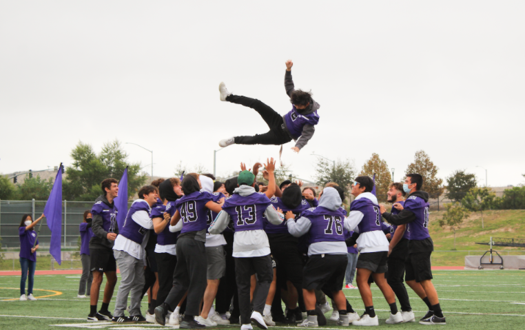 ASB introduced the fall sports through the rally and the football team threw varsity football player and senior Jason Vo to help promote themselves with the students before the big Homecoming game on Oct. 22. 