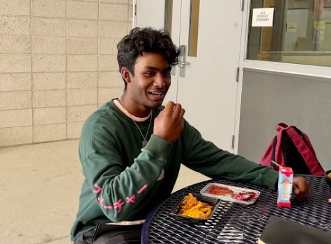 Senior Pranay Sashikanth reviews the vegan chicken nuggets and fries, giving it a final score of 76%. “I try to cook if I have time,” Sashikanth said. “Usually my passion for food comes with watching a lot of cooking videos, because I find them very relaxing and fun to watch.”