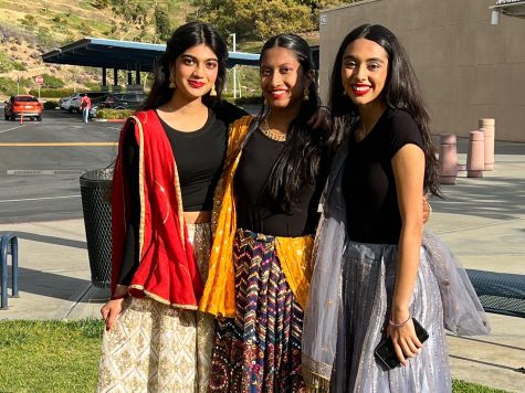 Freshman Ananya Vuppula and her group perform a Bollywood dance at the SASA cultural show on April 16. They danced to “Pinga,” “Prem Ratan Dhan Payo” and “Ghagra.” She said her favorite part was dancing with her friends and getting to know them better.