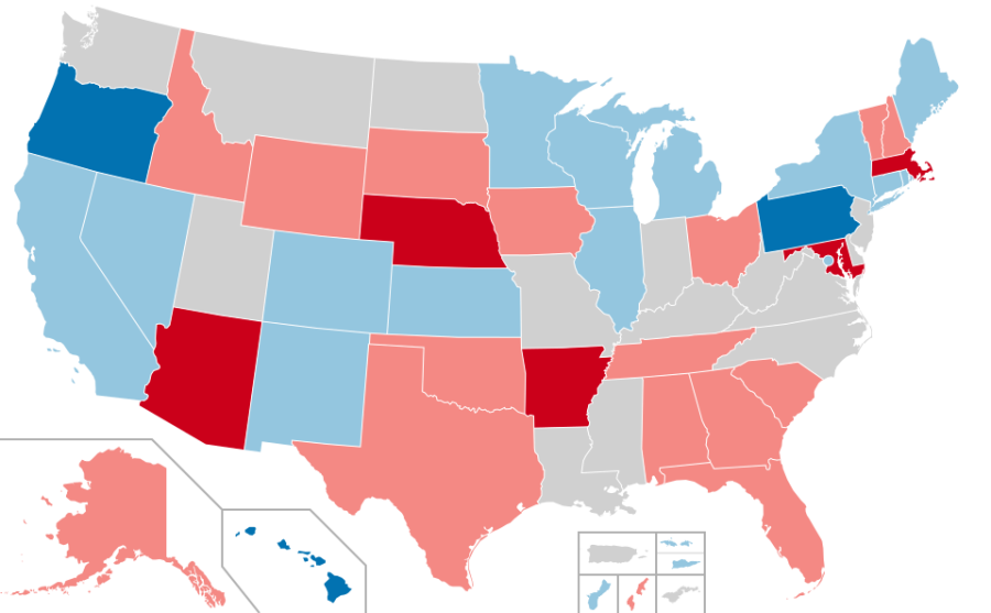 The 2022 midterm elections took place on Nov. 8, and changed the trajectory of the political atmosphere in the United States. This map shows the gubernatorial elections term limits or retirements from Republicans and Democrats this year.