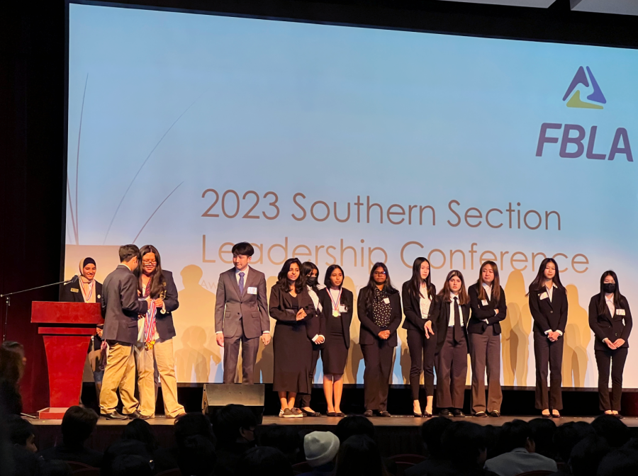 Junior+SJ+Janolkar+won+two+first+place+awards+for+hospitality+and+tourism.+Students+from+Virtual+Enterprise+and+Empower+Entrepreneurship+classes+participated+in+the+2023+southern+section+leadership+conference+in+Valencia.+