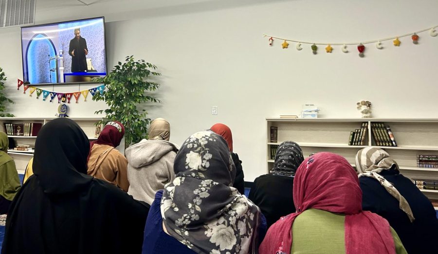 Muslims gather on March 22 at the Rahma Center Mosque for the first Ramadan Taraweeh, a voluntary prayer that is believed to have immense rewards and is held every night of Ramadan.