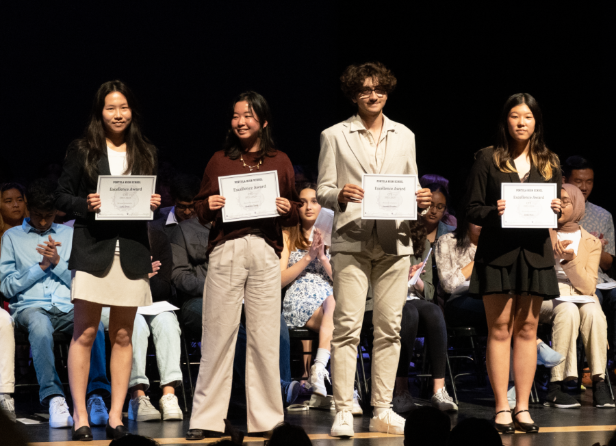 Sophomore Lulu Zhao, junior Natalie Song, junior Jawad Khadra and sophomore Jimin Han received the CTE Bulldog Excellence Awards, which is granted to students who demonstrate PRIDE values while taking advantage of opportunities to pursue their career interests, according to the Bulldog Excellence Award pamphlet. 