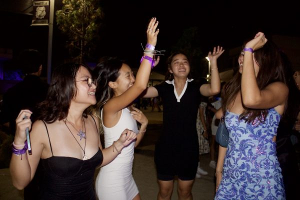 ASB hosted Portola High’s annual Homecoming Dance on Sept. 23. Seniors Lena Cho, Ivy Nunez, Kristy So and Audrey Yung dance to the song “Y.M.C.A.” by the Village People.