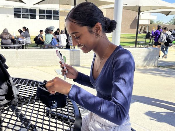 Freshman Nikitha Thota rummages through her pencil case in search of her favorite stationery item. Thota’s initial love for stationery was largely influenced by her older sister’s obsession with stationery, Thota said. “She used to always bring a bunch of pens home, then when I a little kid I would just see all this stuff, and I would think it's really cool. It wasn't me really going out and getting [stationery]. It was really just me taking it from her.”