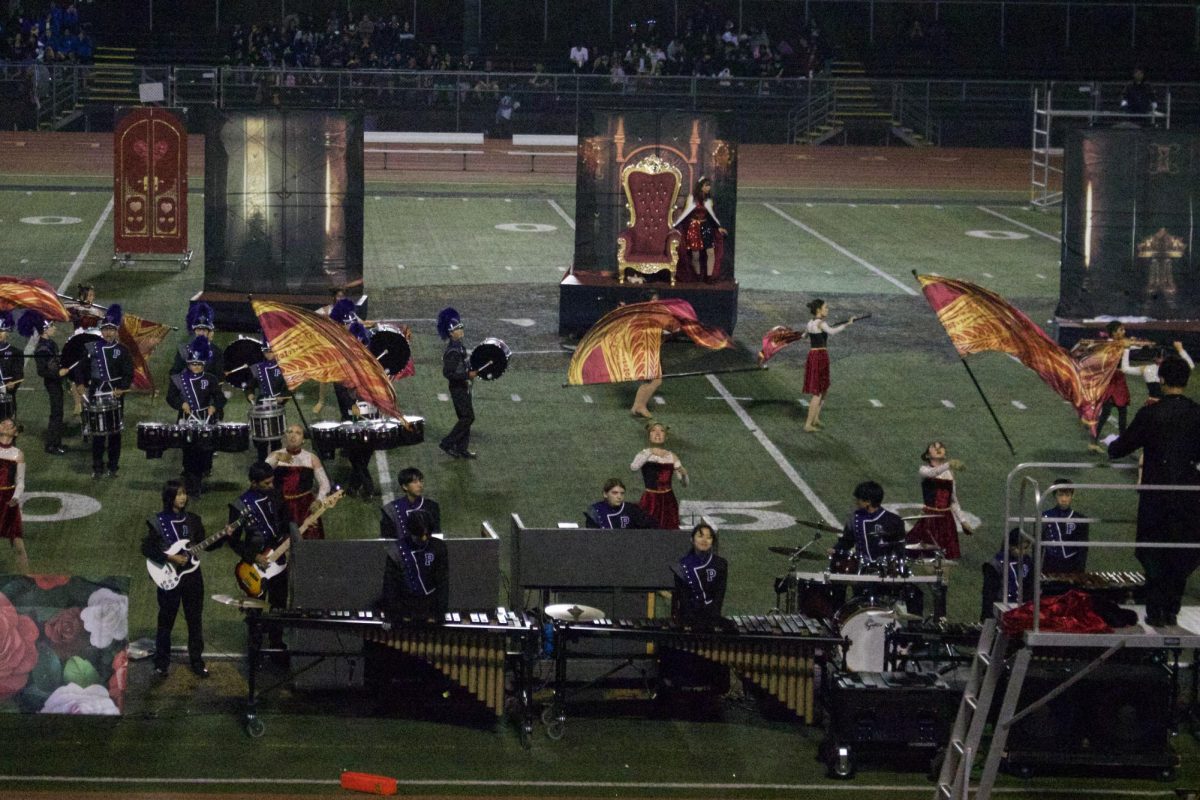 Portola High’s marching band and color guard performed in a competition at Capistrano Valley High School on Oct. 26. Marching band competitions are generally full day commitments from the students and the teachers, according to drum major and junior Noa Stewart.