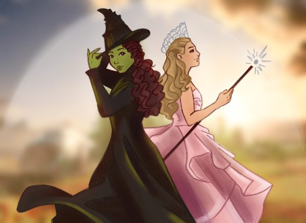 “Wicked,” a cinematic adaptation of the original musical, follows the story of Elphaba the Wicked Witch of the West and Glinda the Good Witch as they explore their magical powers at Shiz University in the whimsical Land of Oz.