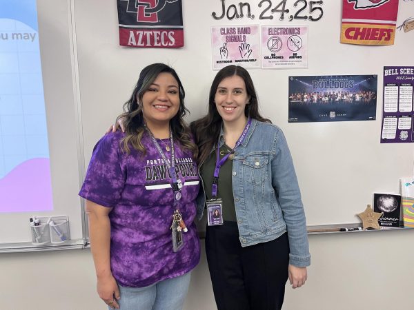 New Link Crew advisors, Spanish teacher Emily Czaja and math teacher Jessica Torres, stand together as they prepare to guide and support incoming students in the upcoming school year. 