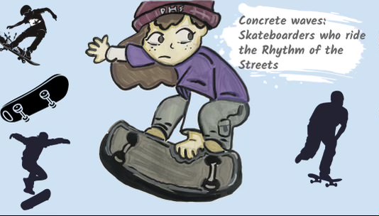 Skateboarding may come as a solo sport for some, but behind most skaters is a story shaped by family, friends and the people they ride with. “The first time I ever tried skateboarding was with some family friends,” sophomore Khonsu Marshall said. “They made doing tricks look so effortless, and that’s what initially drew me to it, despite the fact that most tricks are actually very difficult to learn. I borrowed my first skateboard from the family friends I mentioned before. I’m not sure where they got it from, but the paint splatter design on the back interested me. It was very easy to maneuver, and riding it felt very smooth.”