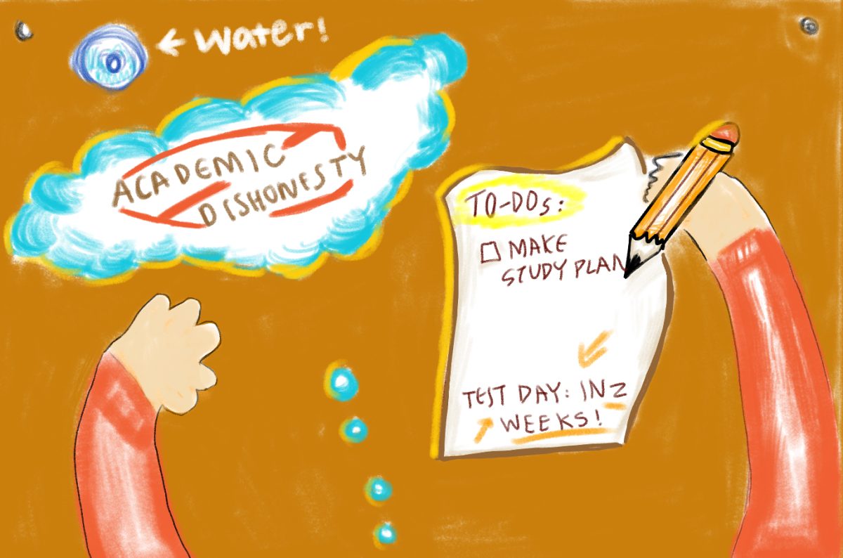 Students should not participate in academic dishonesty; instead, building habits such as preparing for exams earlier can benefit them in the future. 