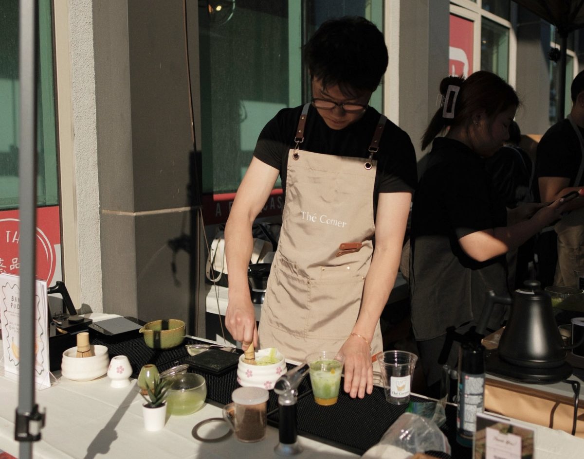 Thé Corner hosts a pop up event debuting their newest menu item, a mango coconut matcha latte. "We are a matcha and coffee cart,” Thé Corner founder and Portola High alumni Noah Suhr said. “We sell ceremonial grade matcha. We have established an agreement with a farm in Japan, in Kagoshima. We source our beans from a roaster in Indiana called Utopian Coffee. We also source a different type of Vietnamese coffee from a farm that one of my business partners is actually friends with back in Vietnam."
