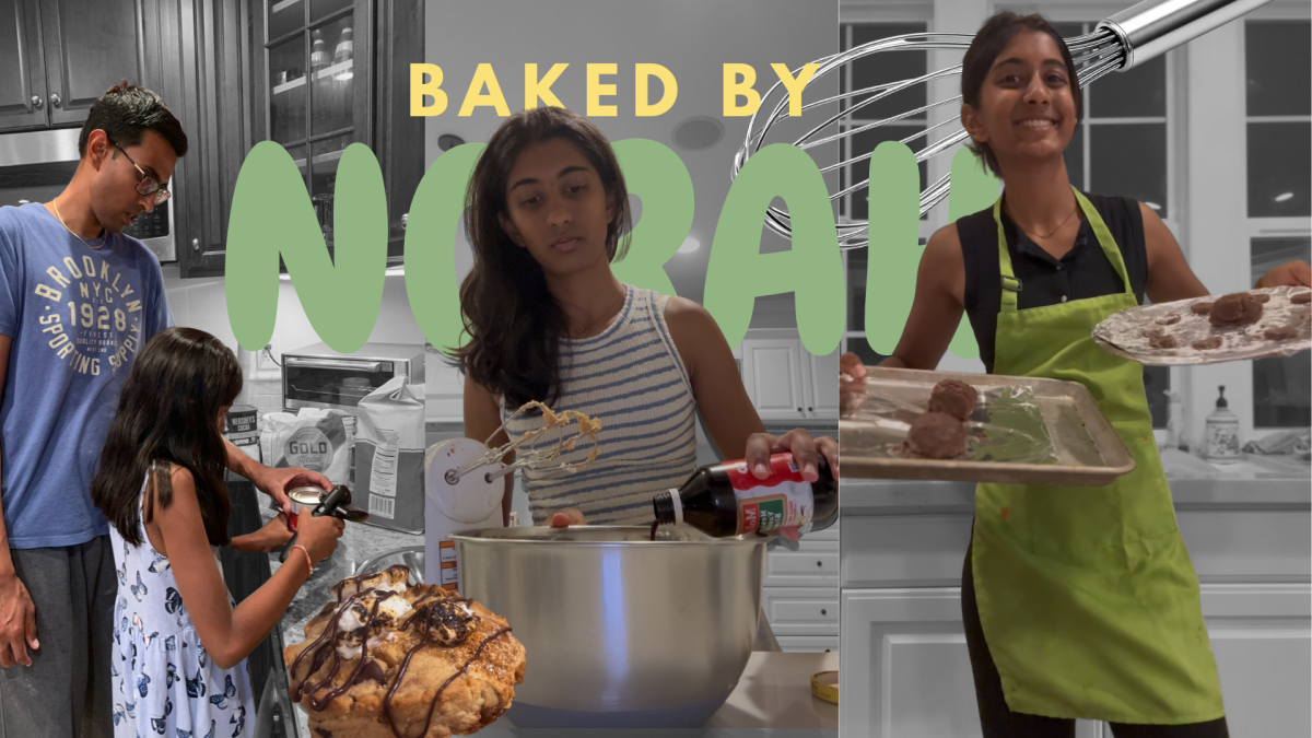 Baker and sophomore Norah Siva experiments in the kitchen with new cookie recipes for her business “Baked By Norah.” “I was playing around with patisserie and stuff like that,” Siva said. “I played around a lot with French stuff [like] tarts [and] macarons.”
