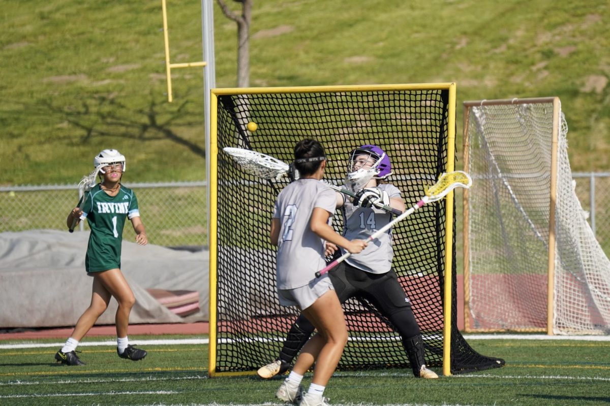 Goalie and junior Maxine Madenburg saves a ball served by the Vaqueros, accrediting her successful performance to the Bulldogs’ communication. “Defense does a really good job of communicating when someone's cutting,” Madenburg said. “I think that's a very vital thing, especially for my position, because I'm able to notice and get ready for the [player] cutting.”